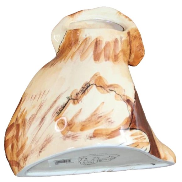 Signed, Dogs Need A Home Series, Cocker Spaniel, Ceramic Vase By Nina Lyman - Picture 3 of 5